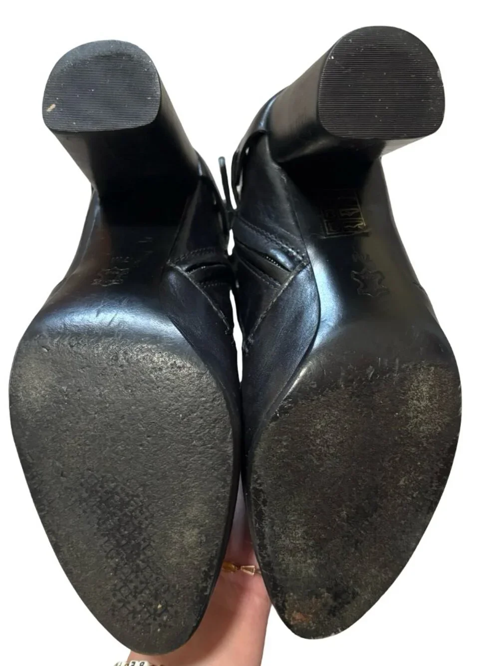 Tory Burch Colton Black Leather Ankle Booties Block Heel Size 7